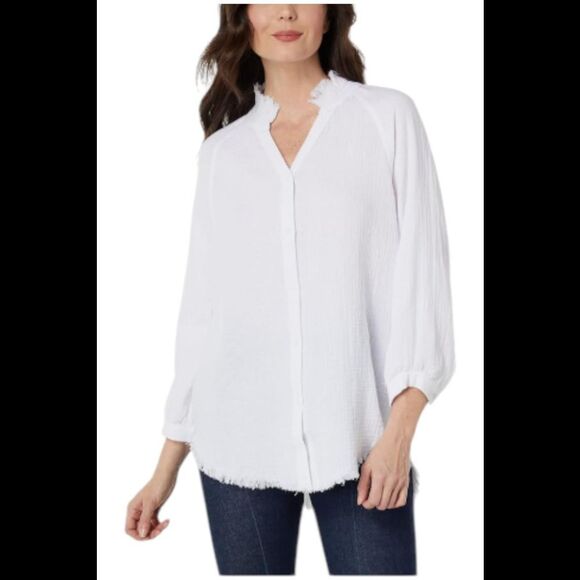 Vince Camuto Tops - Vince Camuto Women's Raglan 3/4 Sleeve Ultra White - Regular